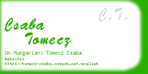 csaba tomecz business card